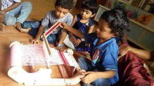 Weaving at PreKG School!
