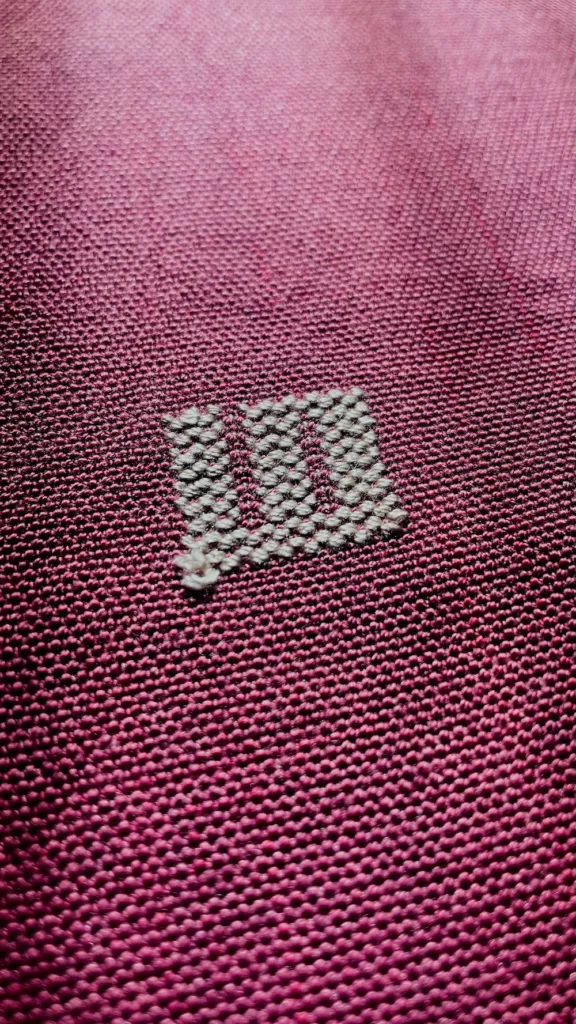 scarf woven with tamil letter ma