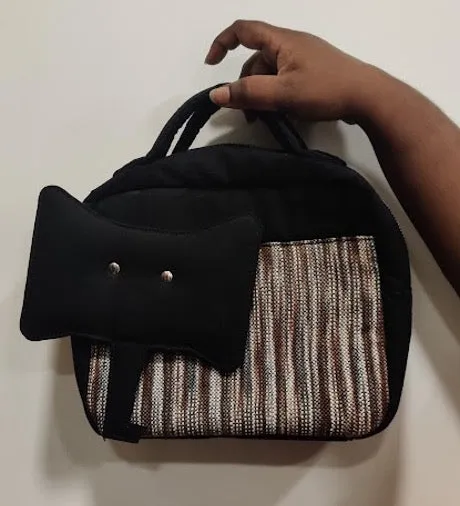 bag from fabric woven by school children
