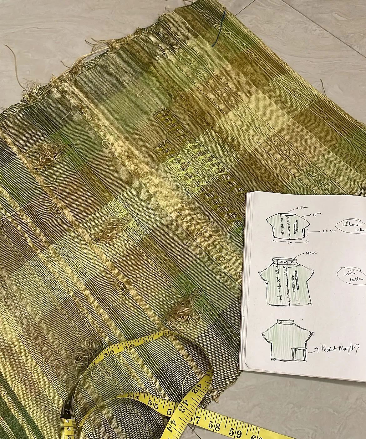 A woven swatch from the course